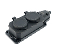 Розетка переносная 2-местная c/з STEKKER,RST16-2-44, 250В, 16А, IP44, черный