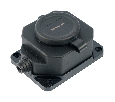 Розетка переносная 1-местная c/з STEKKER, RST16-1-44, 250В, 16А, IP44, черный