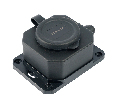 Розетка переносная 1-местная c/з STEKKER, RST16-1-44, 250В, 16А, IP44, черный