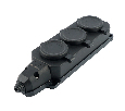 Розетка переносная 3-местная c/з STEKKER,RST16-3-44, 250В, 16А, IP44, черный