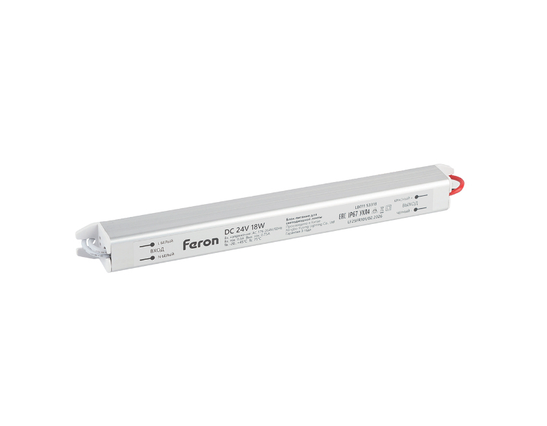 Трансформатор электронный для светодиодной ленты 18W 24V IP67 ( драйвер) , LB011 FERON