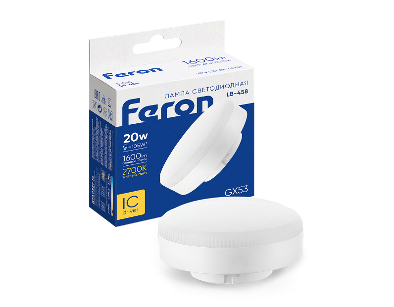 Лампа светодиодная Feron LB-458 GX53 20W 175-265V 2700K