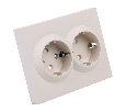 Розетка 2-местная с защитной шторкой (механизм), STEKKER, б/з, 250В, 16А, серия Мия, RST16-3109-01, белая магнолия