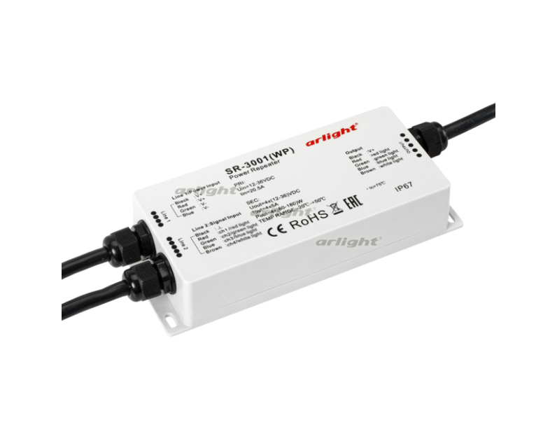 RGB-усилитель Arlight SR-3001WP(12-36V, 240-720W, 4CH) IP67 Пластик 020591