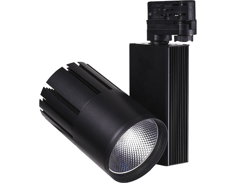 Светодиодный светильник Feron AL105 трековый на шинопровод 40W 4000K, 35 градусов, черный,  3-х фазный 32952