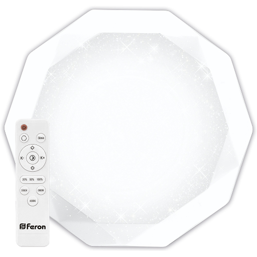 Светодиодный управляемый светильник накладной Feron AL5200 тарелка 60W 3000К-6500K белый 29516