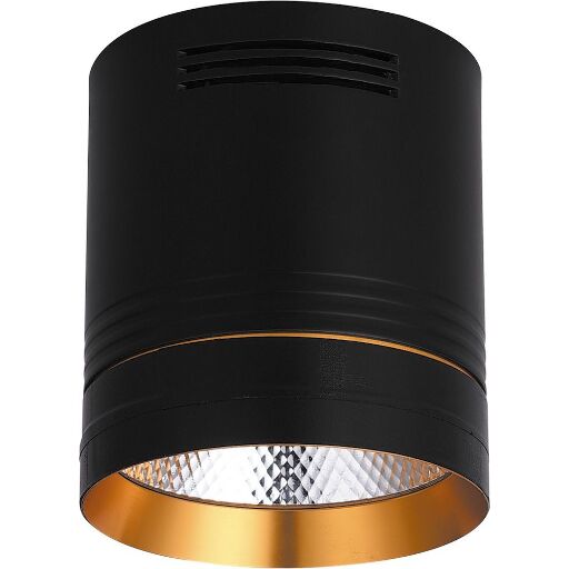Светодиодный светильник Feron AL521 накладной 20W 4000K черный с золотым кольцом 32466