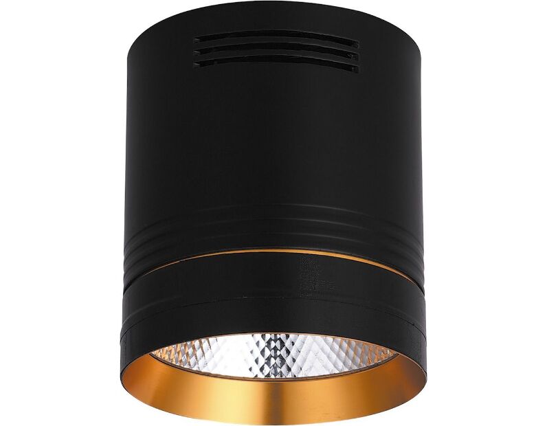 Светодиодный светильник Feron AL521 накладной 20W 4000K черный с золотым кольцом 32466