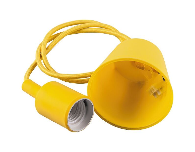 Патрон для ламп со шнуром 1м, 230V E27, желтый, LH127 22356