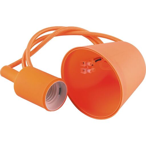 Патрон для ламп со шнуром 1м, 230V E27, оранжевый, LH127 22361