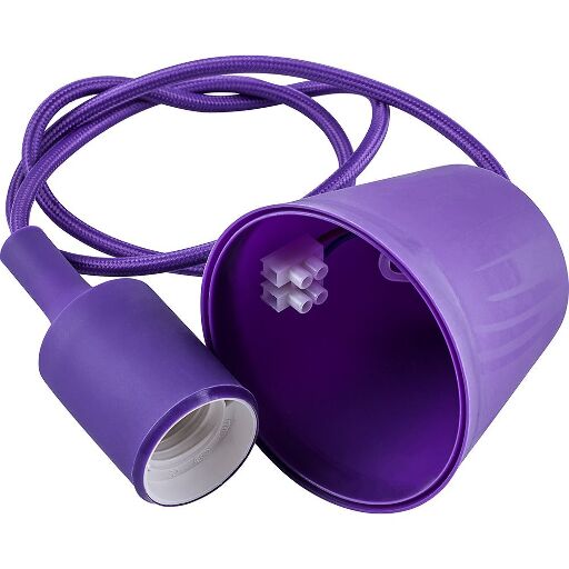 Патрон для ламп со шнуром 1м, 230V E27, фиолетовый, LH127 22358