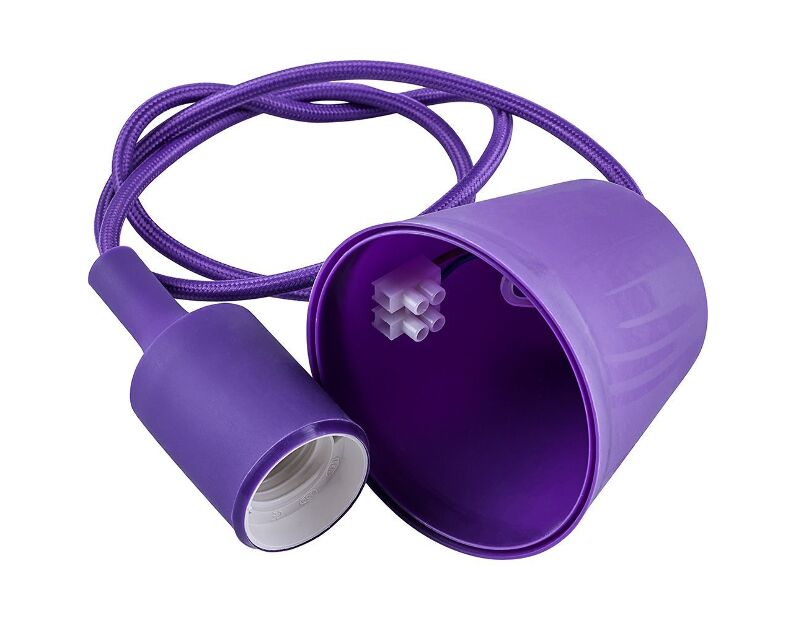 Патрон для ламп со шнуром 1м, 230V E27, фиолетовый, LH127 22358