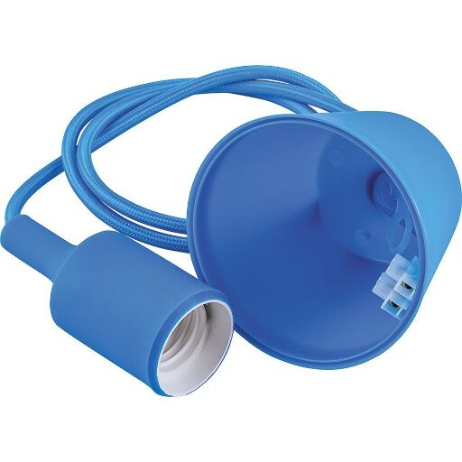 Патрон для ламп со шнуром 1м, 230V E27, синий, LH127 22362