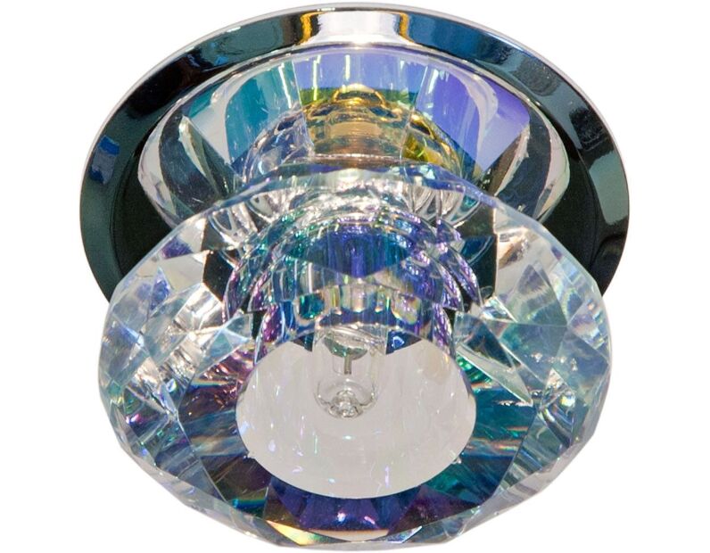 Светильник потолочный, JC G4 с многоцветным стеклом, хром, с лампой, JD83S-MC 17270