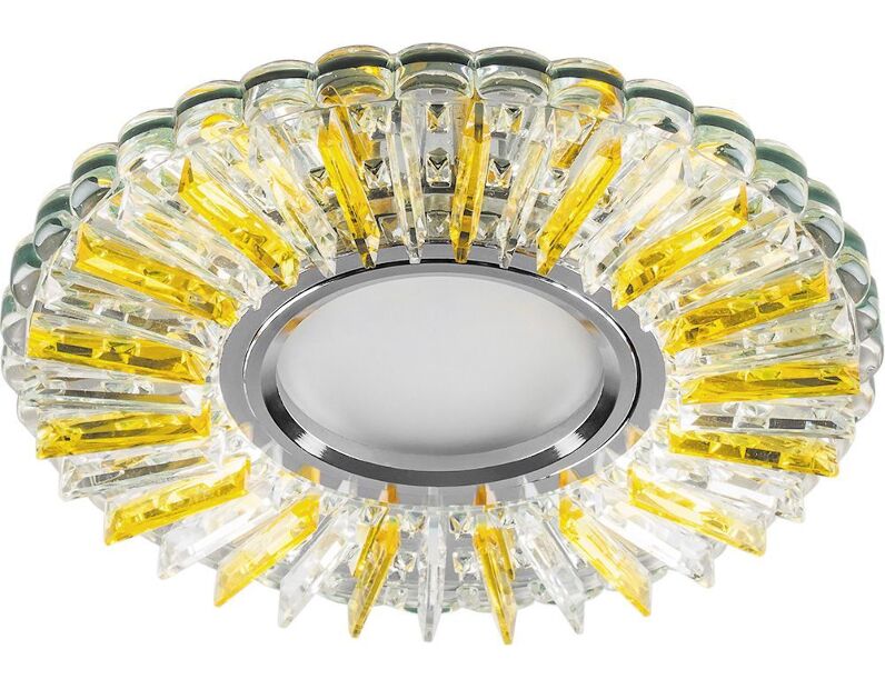 Светильник встраиваемый с белой LED подсветкой Feron CD900 потолочный MR16 G5.3 прозрачный-желтый 28969