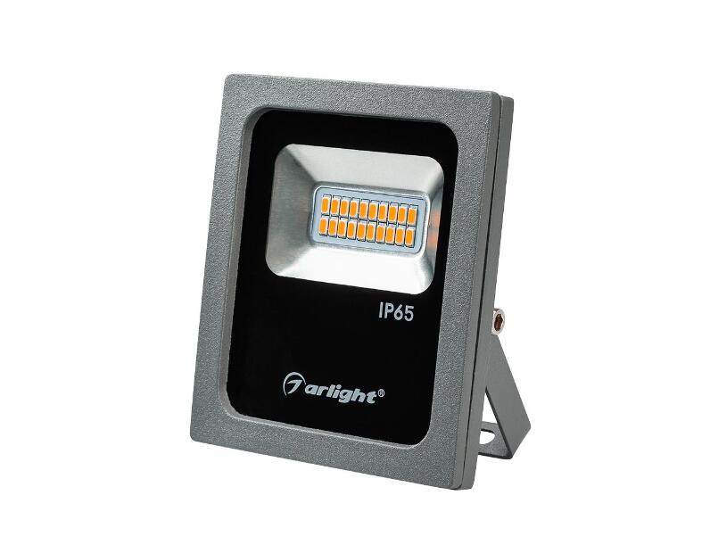 Светодиодный прожектор Arlight AR-FLG-FLAT-10W-220V Yellow (Grey, 120 deg) 024201