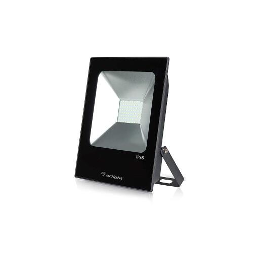 Светодиодный прожектор Arlight AR-FLAT-ICE-50W-220V White (Black, 120 deg) 023582