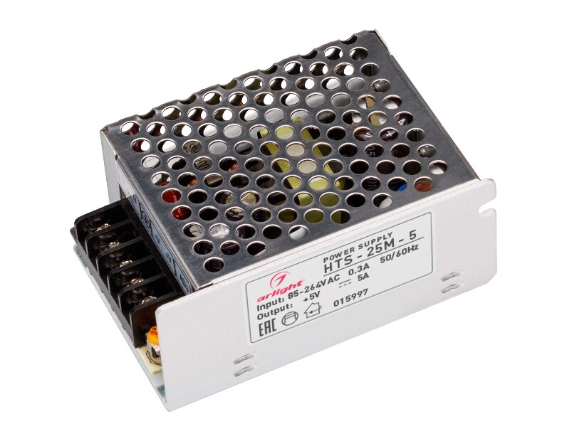 Блок питания Arlight HTS-25M-5 (5V, 5A, 25W) IP20 Сетка 015997