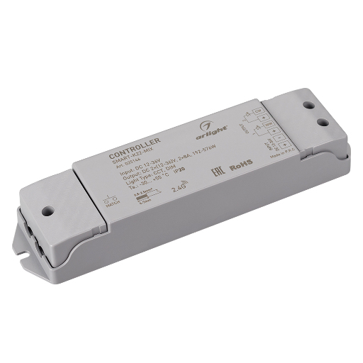 Контроллер Arlight SMART-K22-MIX (12-36V, 2x8A, 2.4G) IP20 Пластик 025146