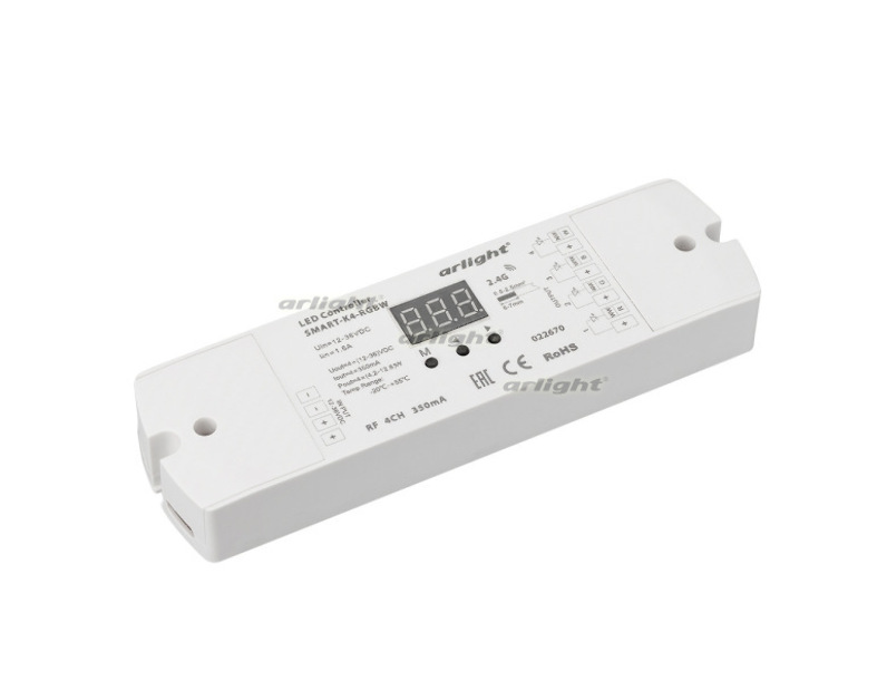 Контроллер тока Arlight SMART-K4-RGBW (12-36V, 4x350mA, 2.4G) IP20 Пластик 022670