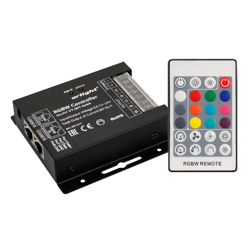 Контроллер Arlight VT-S07-4x6A (12-24V, ПДУ 24 кн, RF) IP20 Металл 021317