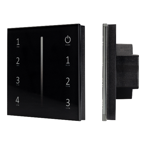 Панель Arlight Sens SMART-P17-DIM Black (230V, 4 зоны, 2.4G) IP20 Пластик 028129