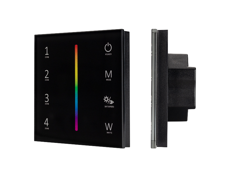 Панель Arlight Sens SMART-P30-RGBW Black (230V, 4 зоны, 2.4G) IP20 Пластик 027104