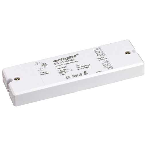 Усилитель DMX-сигнала Arlight SR-2100AMP (12-24V, 1CH) IP20 Пластик 019460