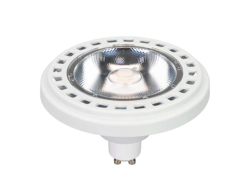 Лампа Arlight AR111-UNIT-GU10-15W-DIM Warm3000 (WH, 24 deg, 230V) Металл 026867