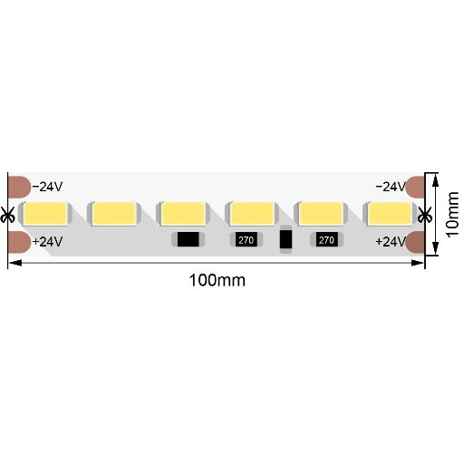 Светодиодная лента LUX, 5730, 60 LED/м, 14,4 Вт/м, 24В, IP33, 6500K DSG760-24-W-33