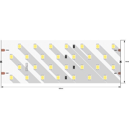 Светодиодная лента LUMKER, 2835, 280 LED/м, 26 Вт/м, 24В, IP33, 4000К LK2H280-24-NW-33