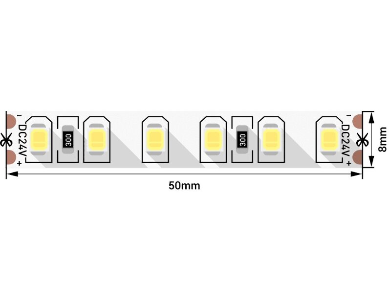 Светодиодная лента SWG SMD 2835, 120 LED/м, 9,6 Вт/м, 24В, IP20 4000К SWG2120-24-9.6-NW