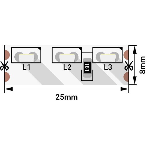 Светодиодная лента  SMD 315, 120 LED/м, 9,6 Вт/м, 12В, IP20 6000К SWG315120-12-9.6-W