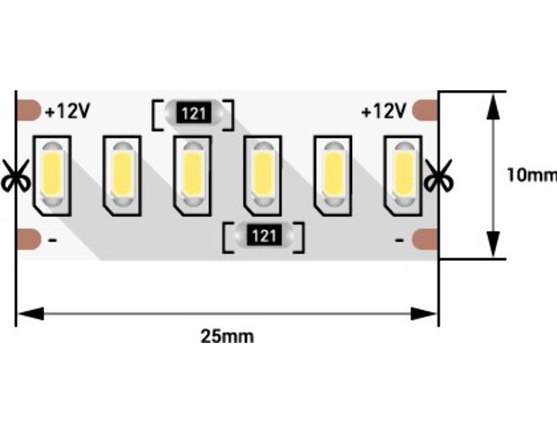 Светодиодная лента SWG SMD 3014, 240 LED/м, 24 Вт/м, 12В, IP20 3000К SWG4240-12-24-WW