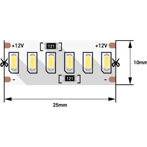 Светодиодная лента SWG SMD 3014, 240 LED/м, 24 Вт/м, 12В, IP20 6000К SWG4240-12-24-W