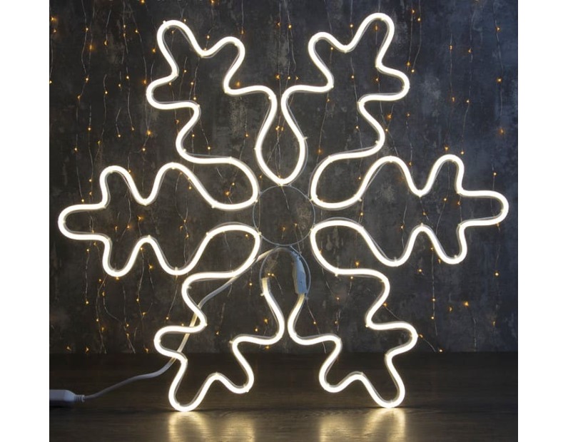 Фигура из неона Снежинка 67 см, 600 LED, 220 В, теплый белый 3613106