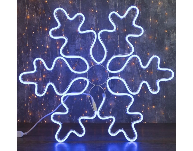 Фигура из неона Снежинка 67 см, 600 LED, 220 В, синий 3613107