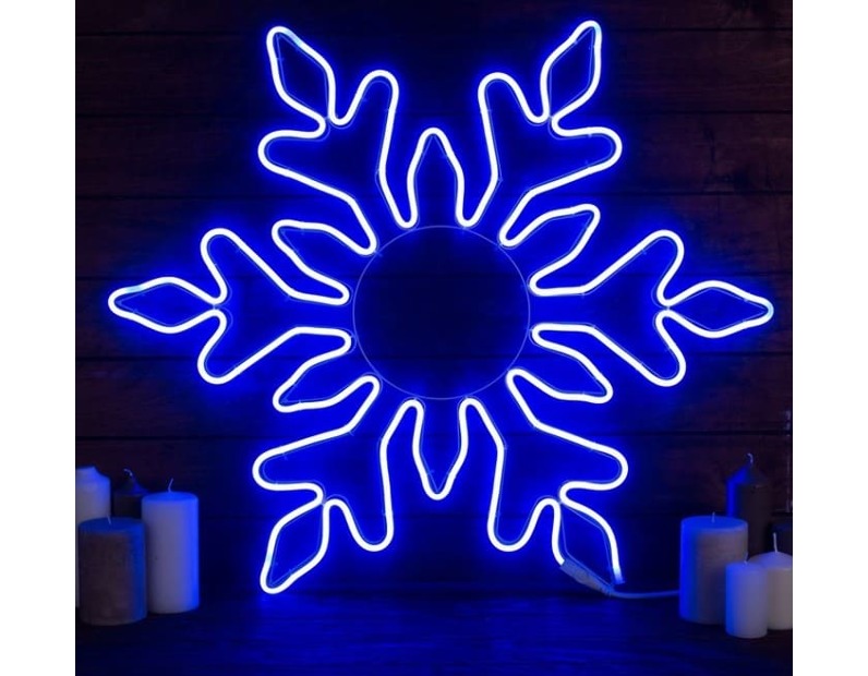 Фигура из неона Снежинка 75 см, 720 LED, 220 В, синий 3613110