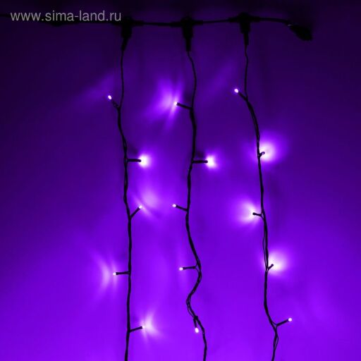 Гирлянда Клип-лайт (Спайдер) 600 LED, 24V, 3x20 м, с транс.,цв. Фиолетовый 1586036