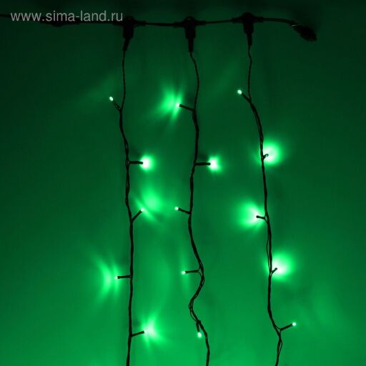 Гирлянда Клип-лайт (Спайдер) 600 LED, 24V, 3x20 м, 8 реж.,с транс.,цв. Зелёный 1586041