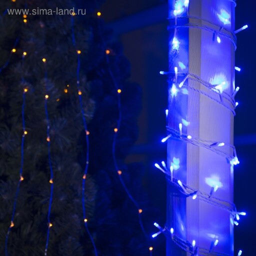 Гирлянда Клип-лайт (Спайдер) 3x20м, 600 LED, 24V, с транс., цв.Синий 4379602