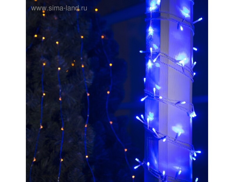 Гирлянда Клип-лайт (Спайдер) 3x20м, 600 LED, 24V, с транс., цв.Синий 4379602