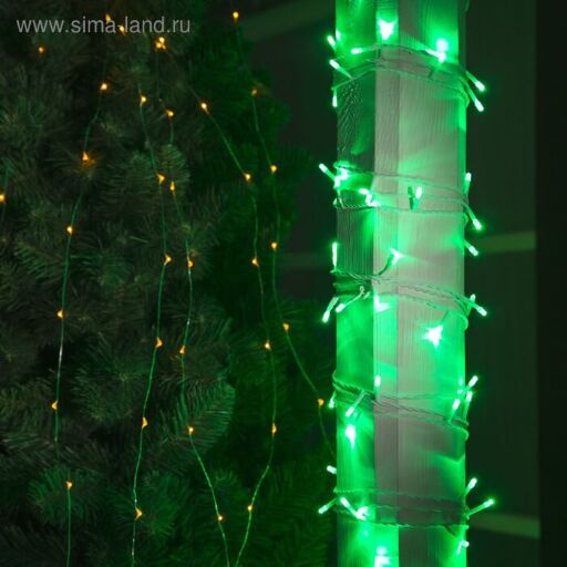 Гирлянда Клип-лайт (Спайдер) 3x20м, 600 LED, 24V, с транс., цв. Зелёный 4379605