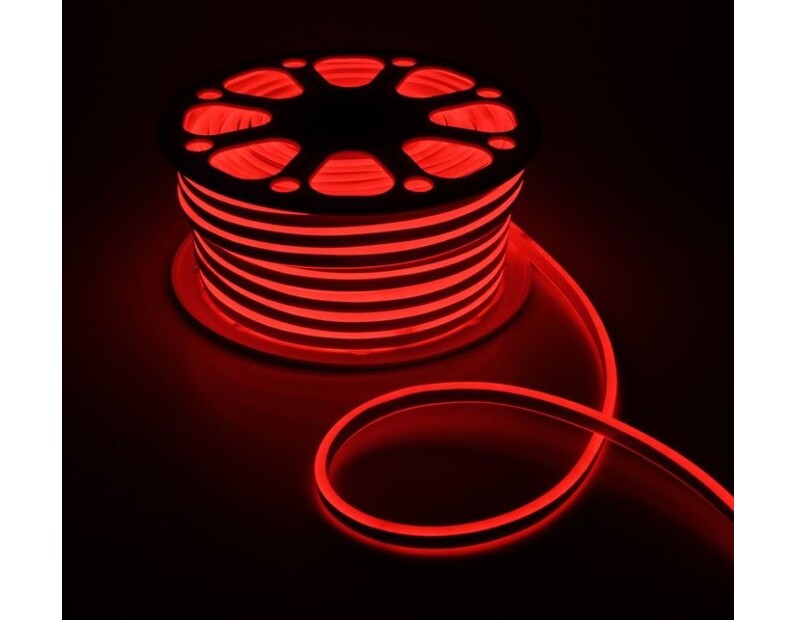 Гибкий неон двухсторонний, 8х18 мм, 50 м,120 LED, SMD2835, 220V, красный 1431288