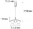 Светильник подвесной ITALLINE , 15W, 3000К IT03-339 grey