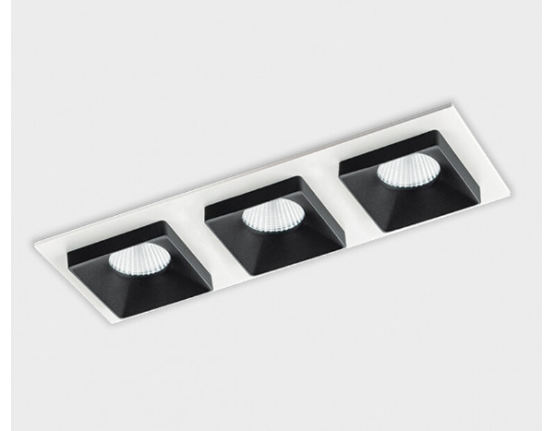 Светильник встраиваемый ITALLINE  GU10 HAN SOLO black - 3шт. + SP 03 white