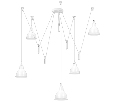 Люстра подвесная Lightstar ACROBATA  5х40W E14 Белый 761056