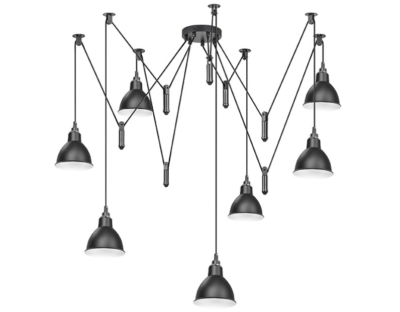 Люстра подвесная Lightstar ACROBATA  7х40W E14 Черный 761077