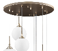 Люстра подвесная Lightstar GLOBO  9х40W E14 Шампань/белый 813093
