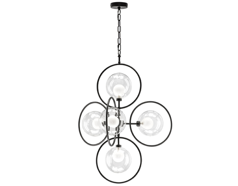 Люстра подвесная Lightstar ALFA  5х40W G9 Черный 745057